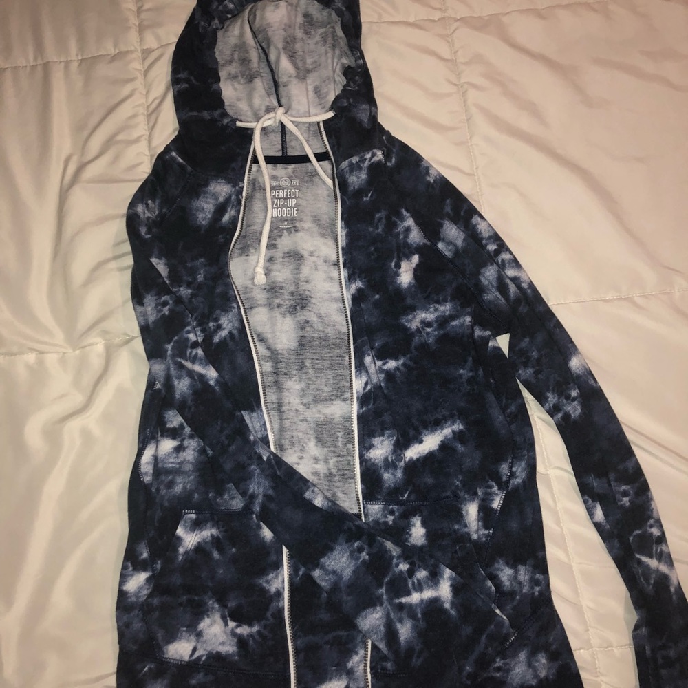 Blue jacket.